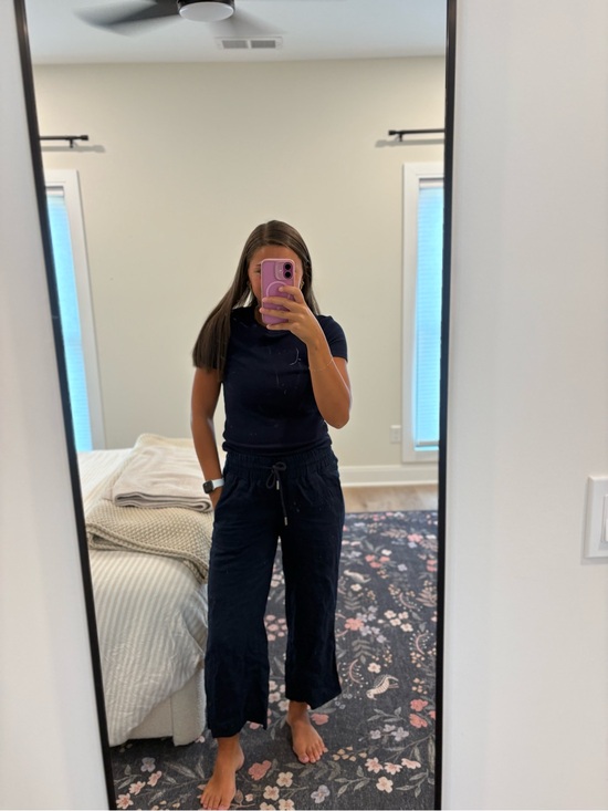 Quince Pants - Quince 100% European Linen Wide Leg Pants In Deep Navy